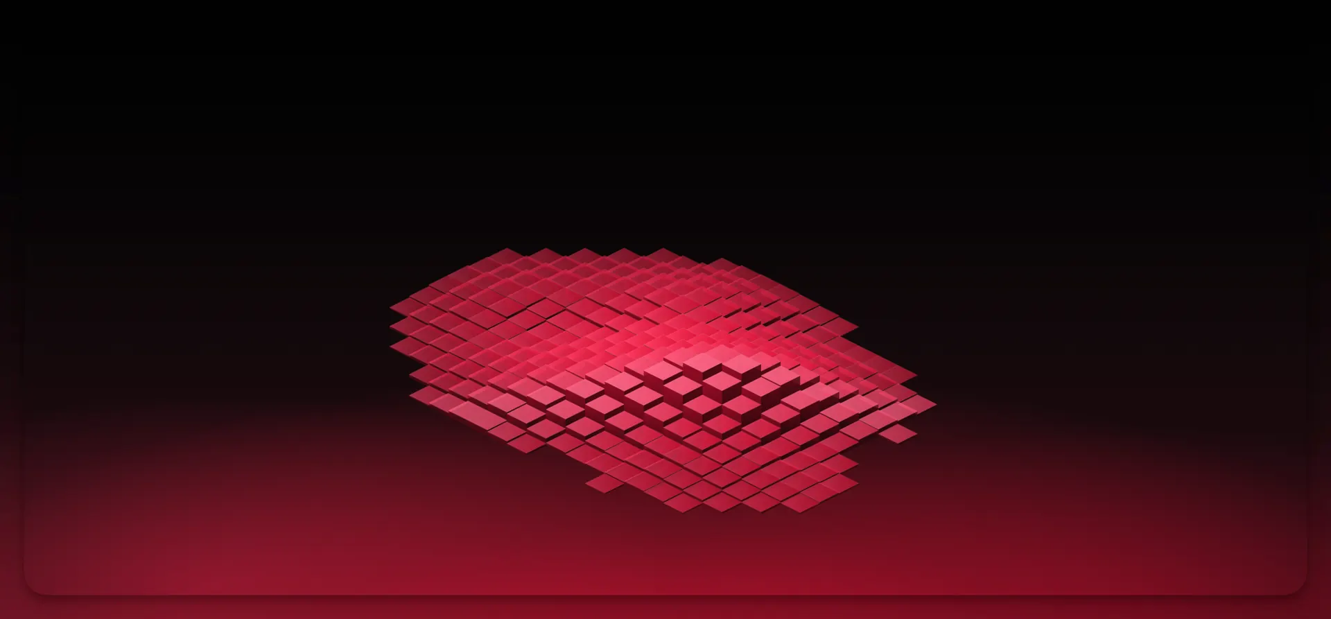 A field of raised red tiles rising from a dark gradient, from the Animedic brand system.